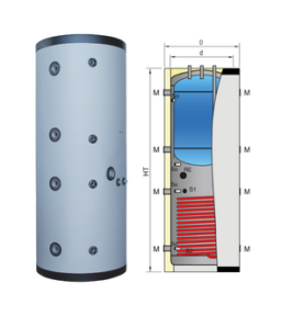 ACCUMULO ACQUA TERMICA - PUFFER COMBI 1 SERPENTINO